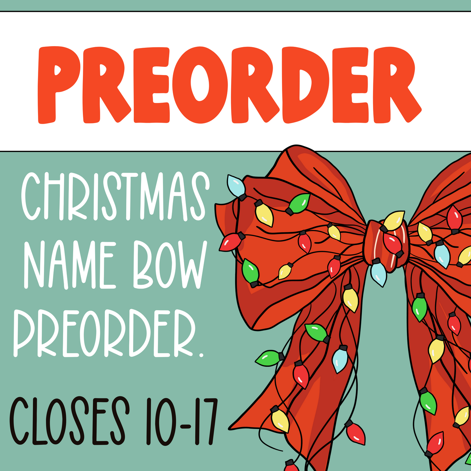 Christmas Name Bow Preorder